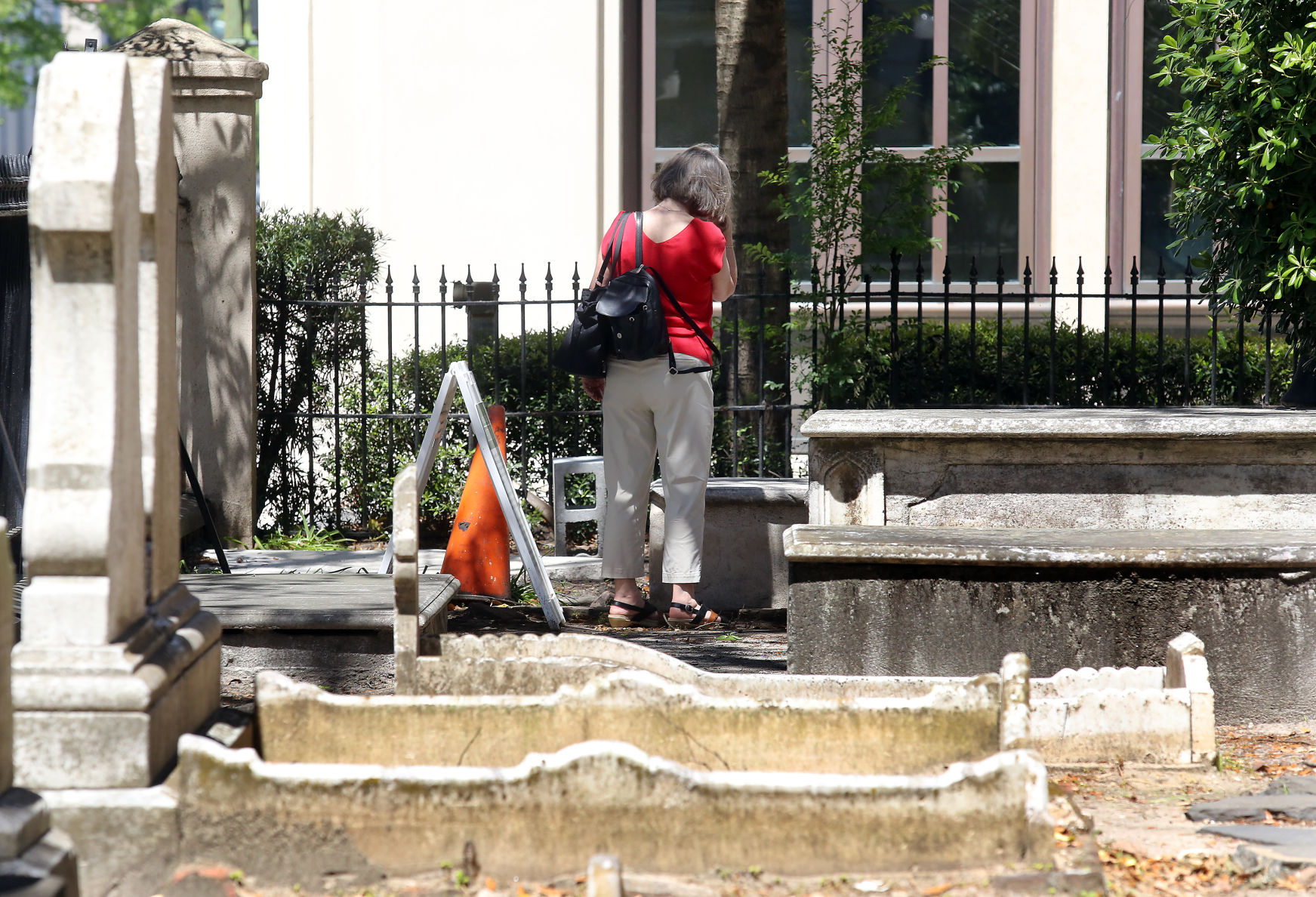 Margaret Seidler at Torrans' grave